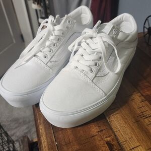 White Platform Vans